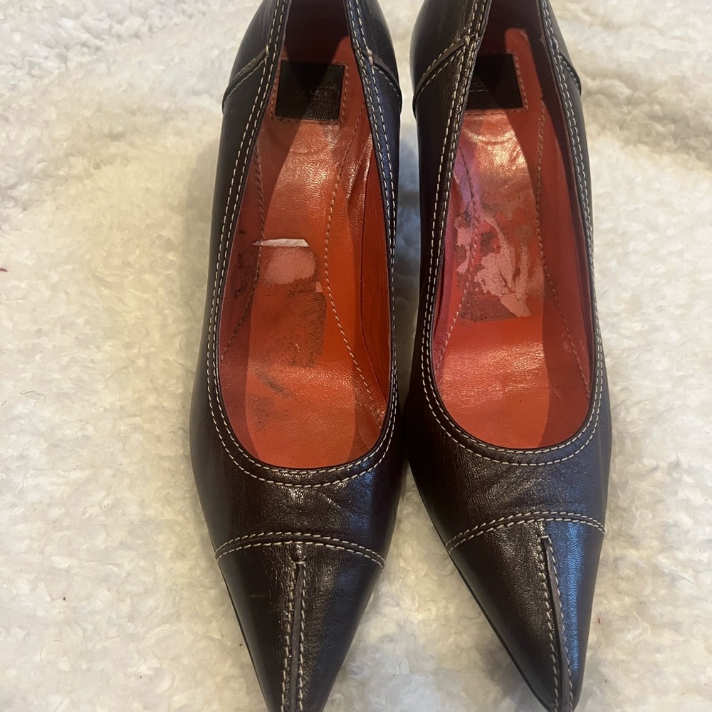 Coach Chocolate Dark Brown Leather Pumps. Size 7.5